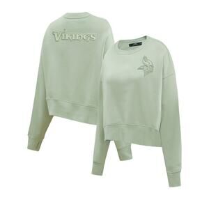 Minnesota Vikings Pro Standard Light Green Oversized Cropped Sweatshirt, Large